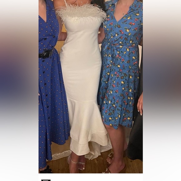LIKELY Feather Aurora Dress in White - Picture 3 of 3